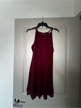 Pink Republic Burgundy Lace Midi Dress